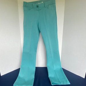 Betabrand 7 Pocket Yoga Pants Size Medium Petite, Turquoise with white stripes
